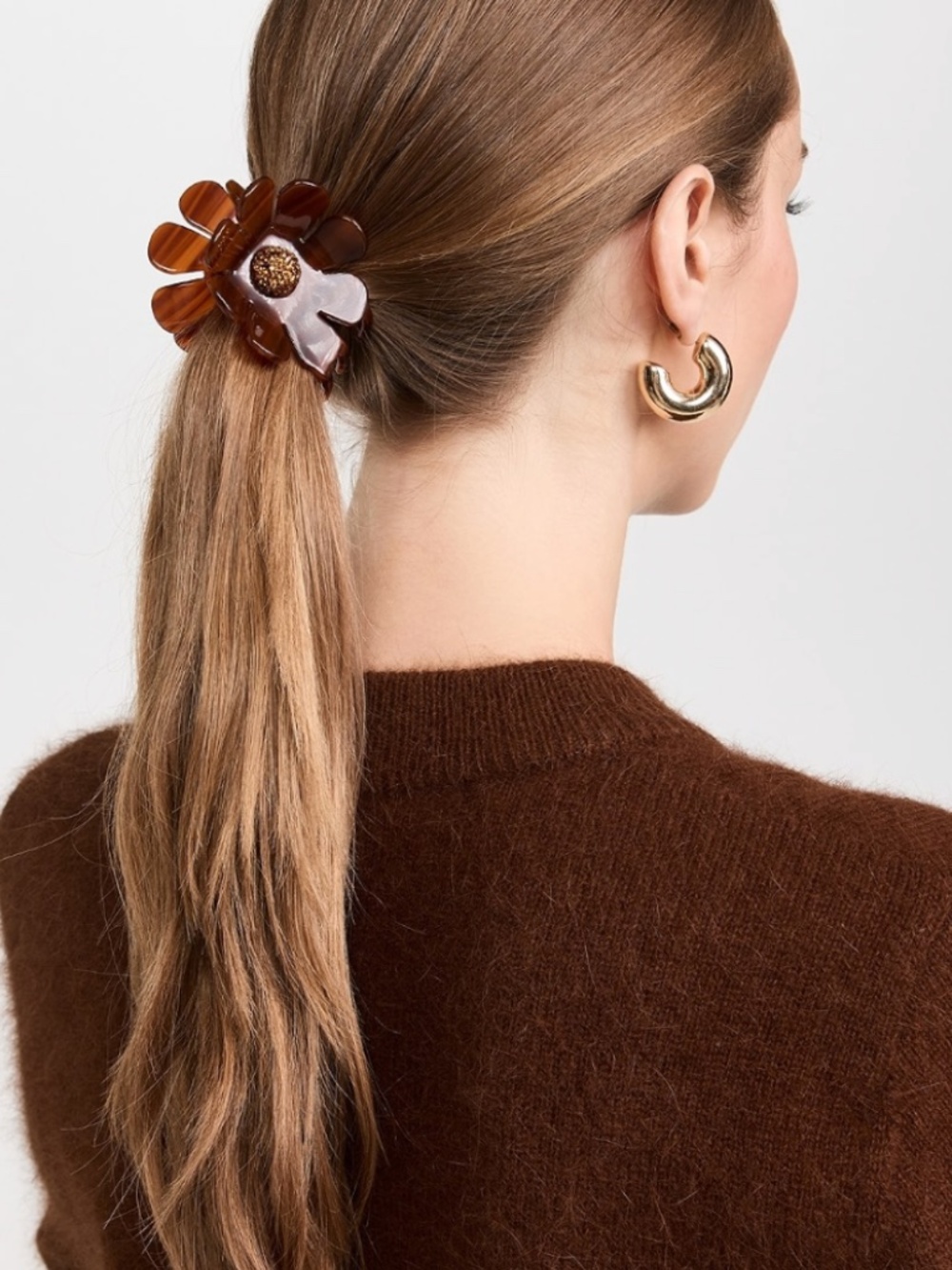 Lele Sadoughi Women's Sunflower Claw Clip, Rust,